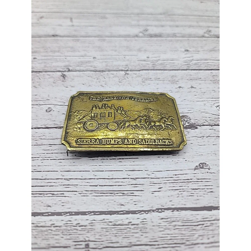 The Hangtown Jerkline Sierra Humps & Saddlebacks Cowboys Stage Coach Belt Buckle